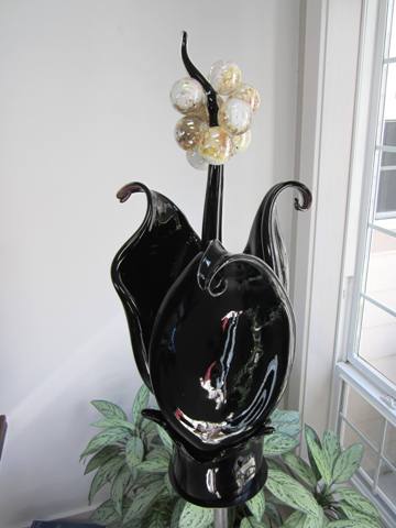 Blown Glass Hibiscus Flower by Samuel Decker