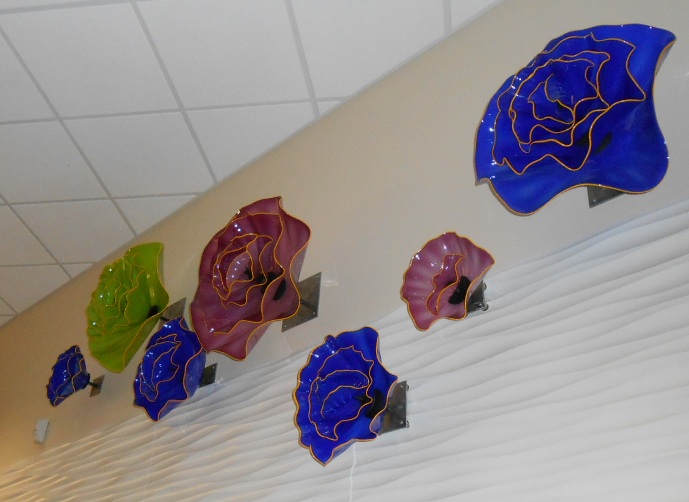 Giant Glass Roses Flowers by Samuel Decker